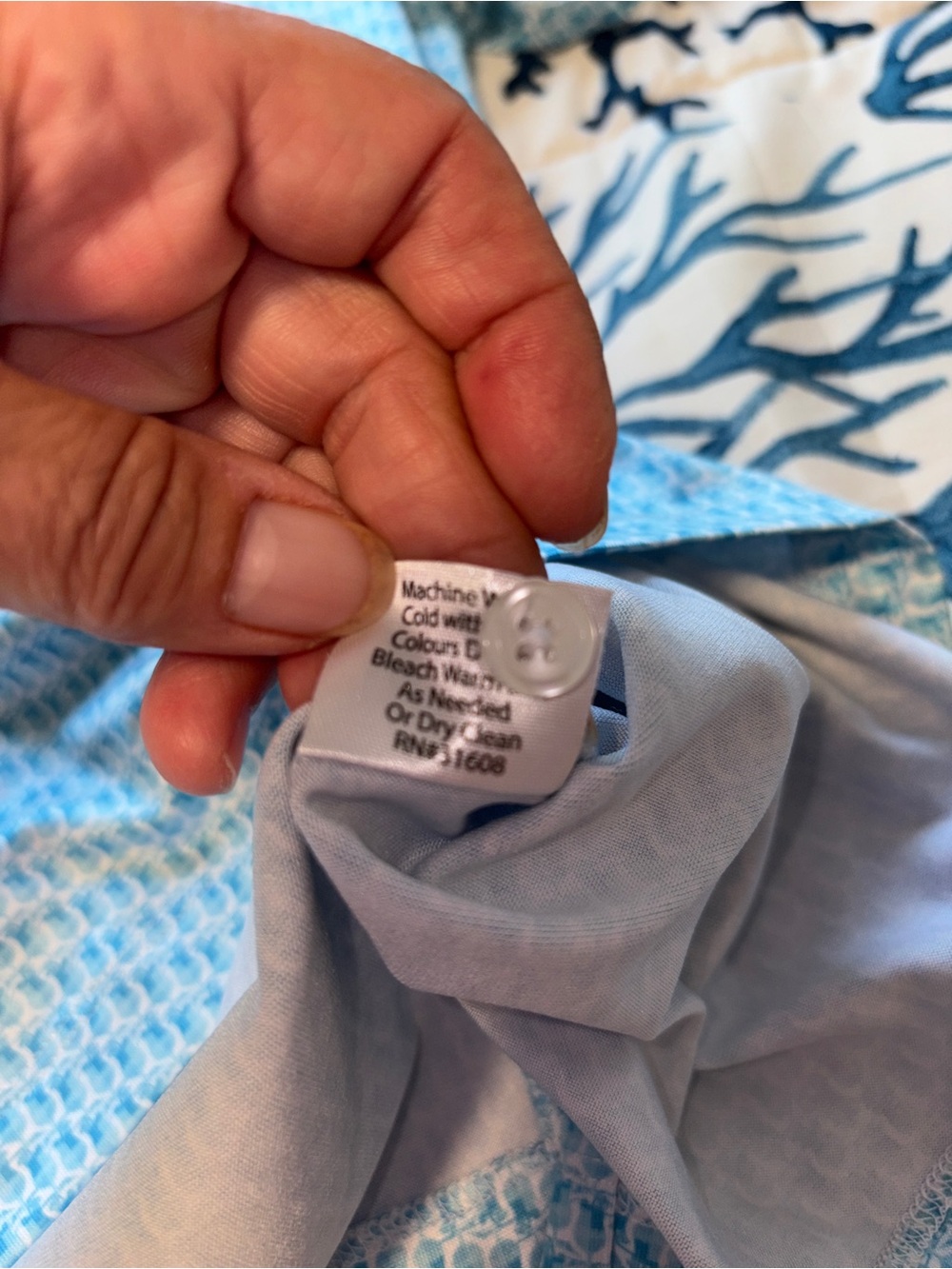 Jos. A. Bank Light Blue Micro-Pattern Polo - Picture 6 of 7
